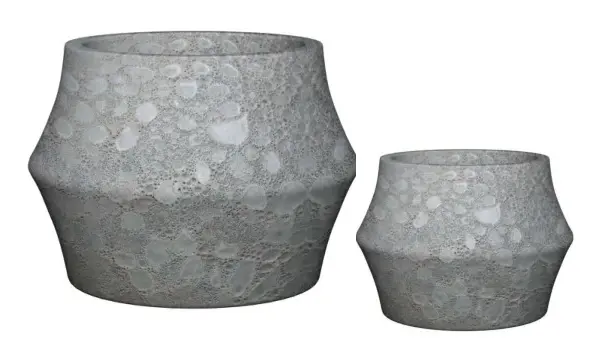 2-Piece Antique-Finish Earthenware Decorative Pot Set complete set