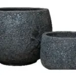 2-Piece Antique-Finish Earthenware Decorative Pot Set complete set