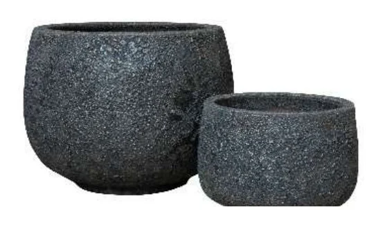 2-Piece Antique-Finish Earthenware Decorative Pot Set complete set