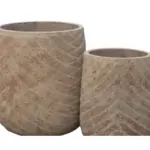 2-Piece Antique-Finish Terracotta Decorative Pot Set complete set