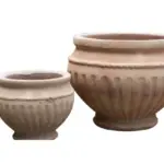 2-Piece Antique-Finish Terracotta Decorative Pot Set complete set