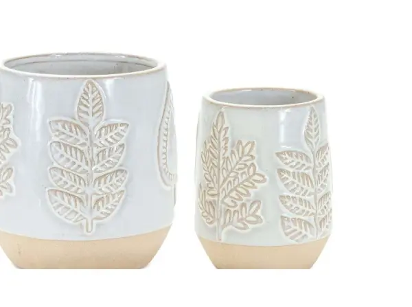 2-Piece Ceramic Decorative Pot Set complete set