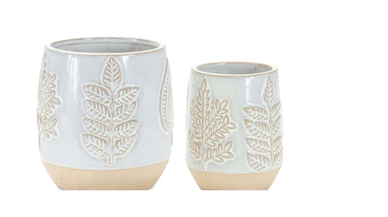 2-Piece Ceramic Decorative Pot Set — Complete Set 2-Piece Ceramic Decorative Pot Set complete set