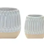 2-Piece Ceramic Decorative Pot Set complete set