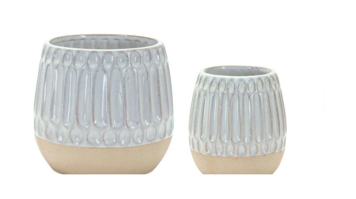2-Piece Ceramic Decorative Pot Set — Complete Set 2-Piece Ceramic Decorative Pot Set complete set