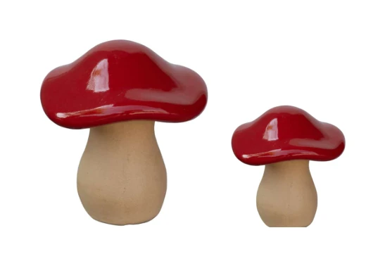 2-Piece Decorative Mushroom Ornament Set complete set