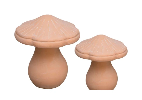 2-Piece Decorative Mushroom Ornament Set complete set