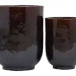 2-Piece Earthenware Decorative Pot Set complete set