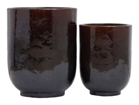 2-Piece Earthenware Decorative Pot Set complete set