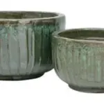 2-Piece Earthenware Decorative Pot Set complete set