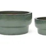 2-Piece Green Earthenware Decorative Pot Set complete set