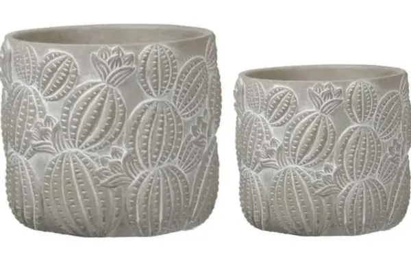 2-Piece Painted Terracotta Decorative Pot Set complete set