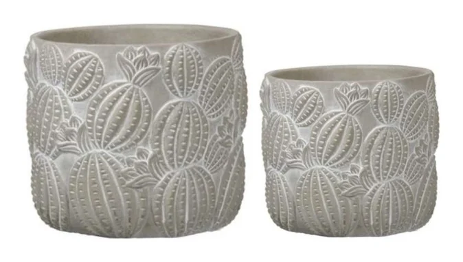2-Piece Painted Terracotta Decorative Pot Set — Complete Set 2-Piece Painted Terracotta Decorative Pot Set complete set