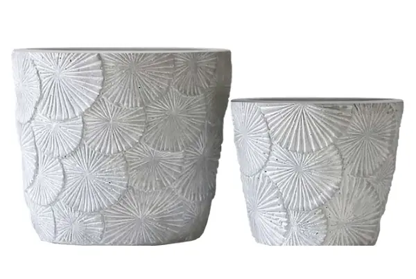 2-Piece Painted Terracotta Decorative Pot Set complete set