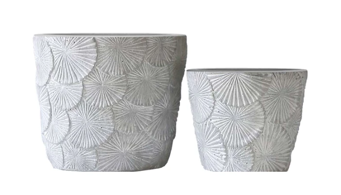 2-Piece Painted Terracotta Decorative Pot Set — Complete Set 2-Piece Painted Terracotta Decorative Pot Set complete set