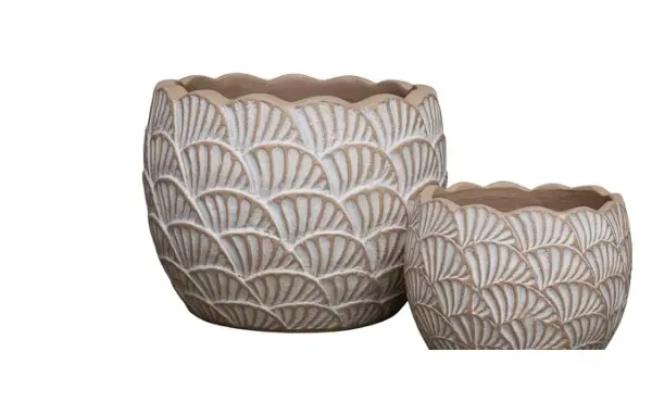 2-Piece Painted Terracotta Decorative Pot Set complete set