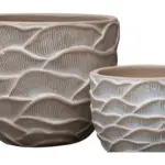 2-Piece Painted Terracotta Decorative Pot Set complete set