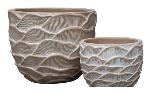 2-Piece Painted Terracotta Decorative Pot Set complete set