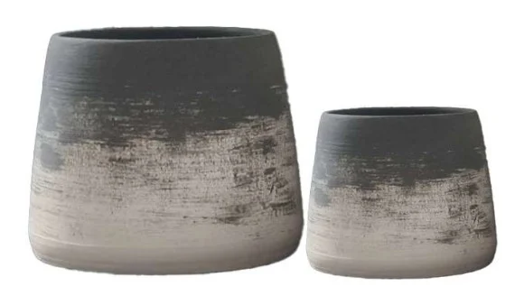 2-Piece Painted Terracotta Decorative Pot Set complete set