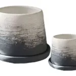 2-Piece Painted Terracotta Decorative Pot Set complete set
