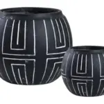 2-Piece Painted Terracotta Decorative Pot Set complete set