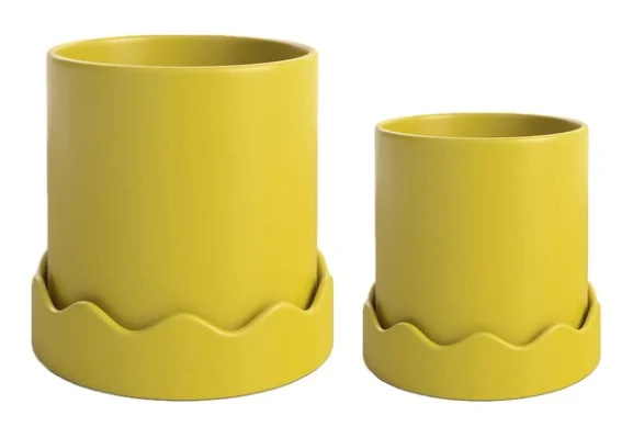 2-Piece Small Ceramic Decorative Pot Set complete set