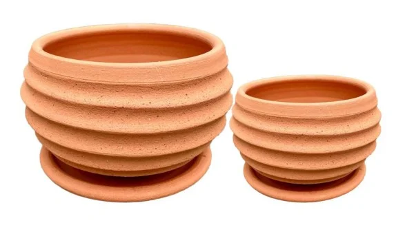 2-Piece Terracotta Decorative Pot Set complete set