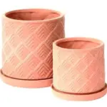2-Piece Terracotta Decorative Pot Set complete set