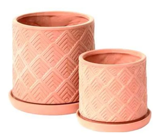 2-Piece Terracotta Decorative Pot Set complete set