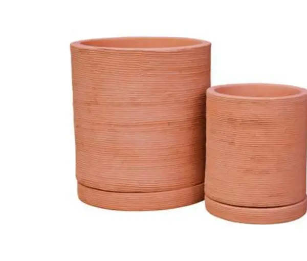 2-Piece Terracotta Decorative Pot Set complete set