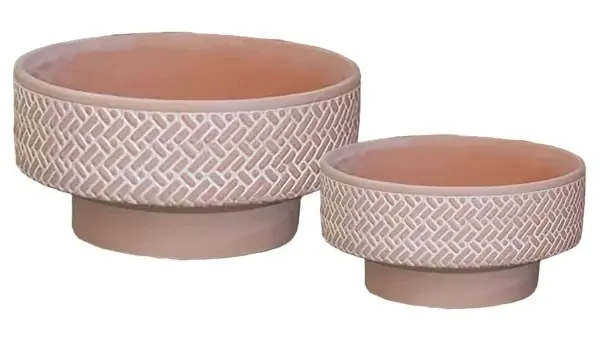 2-Piece Terracotta Decorative Pot Set complete set