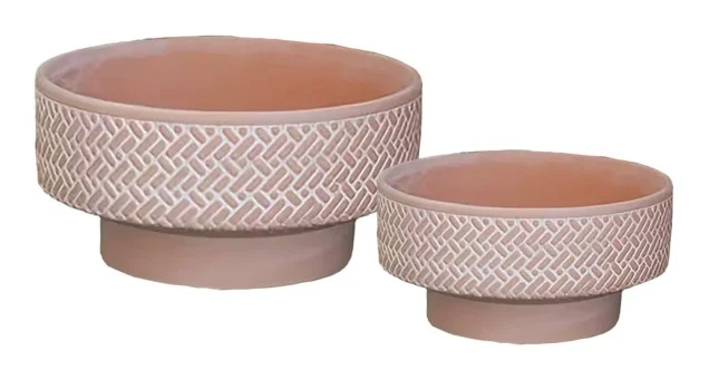 2-Piece Terracotta Decorative Pot Set — Complete Set 2-Piece Terracotta Decorative Pot Set complete set