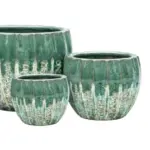 3-Piece Antique-Finish Earthenware Decorative Pot Set complete set
