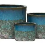 3-Piece Antique-Finish Earthenware Decorative Pot Set complete set