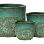 3-Piece Antique-Finish Earthenware Decorative Pot Set complete set