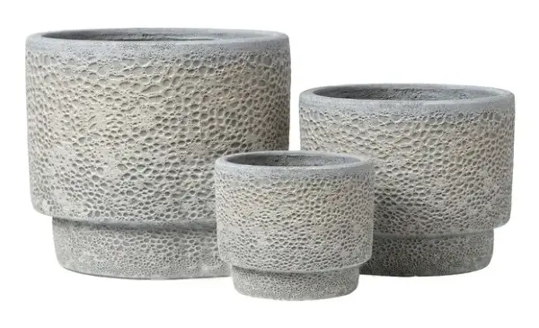 3-Piece Antique-Finish Earthenware Decorative Pot Set complete set