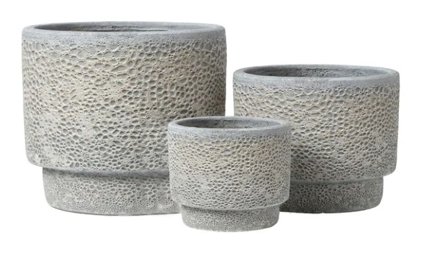 3-Piece Antique-Finish Earthenware Decorative Pot Set — Complete Set 3-Piece Antique-Finish Earthenware Decorative Pot Set complete set