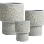 3-Piece Antique-Finish Earthenware Decorative Pot Set complete set