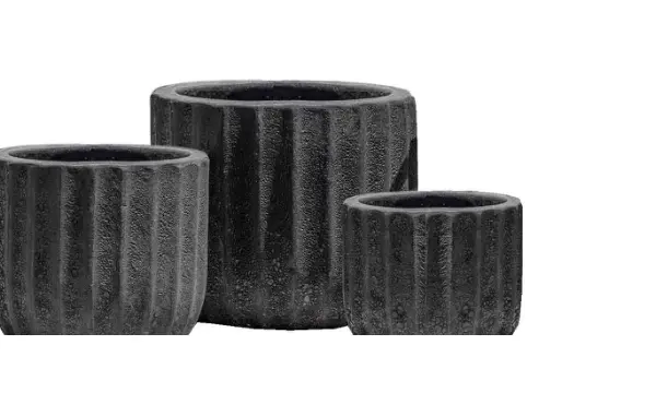 3-Piece Antique-Finish Earthenware Decorative Pot Set complete set