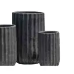 3-Piece Antique-Finish Earthenware Decorative Pot Set complete set