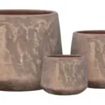 3-Piece Antique-Finish Earthenware Decorative Pot Set complete set
