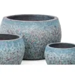 3-Piece Antique-Finish Earthenware Decorative Pot Set complete set