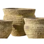 3-Piece Antique-Finish Earthenware Decorative Pot Set complete set