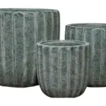 3-Piece Antique-Finish Earthenware Decorative Pot Set complete set