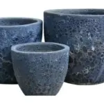 3-Piece Antique-Finish Earthenware Decorative Pot Set complete set