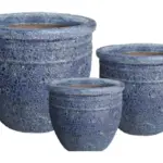 3-Piece Antique-Finish Earthenware Decorative Pot Set complete set