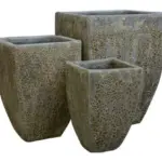 3-Piece Antique-Finish Earthenware Decorative Pot Set complete set
