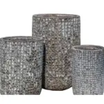 3-Piece Antique-Finish Earthenware Decorative Pot Set complete set