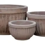 3-Piece Antique-Finish Terracotta Decorative Pot Set complete set