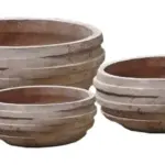 3-Piece Antique-Finish Terracotta Decorative Pot Set complete set